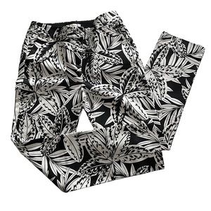 NWOT BODEN rare black and white leaf frond print high waist pants size 6L